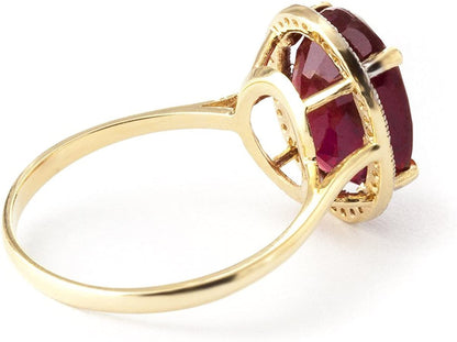 Galaxy Gold GG 7.93 Ct 14K Solid Gold Ring Oval-Shaped Ruby Diamonds