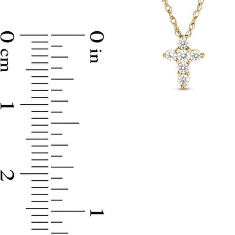 0.08 CT. T.W. Diamond Cross Pendant in 14K Gold