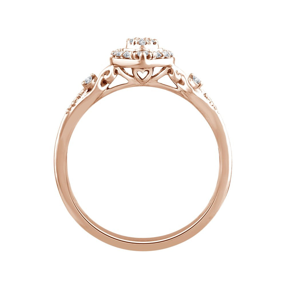 Color of Love 1/5 Cttw Diamond Promise Ring in 10KT Pink Gold (I3)