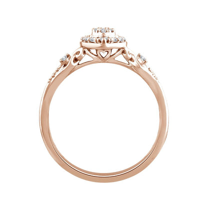 Color of Love 1/5 Cttw Diamond Promise Ring in 10KT Pink Gold (I3)
