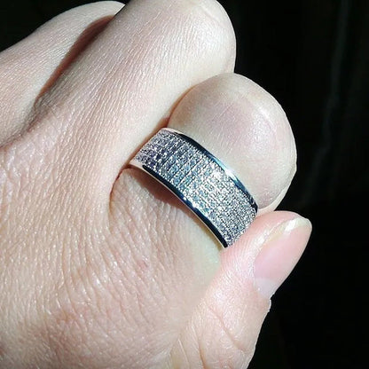 White Sapphire Rhinestones Birthstone Ring Men'S Women Wedding Engagement Band R