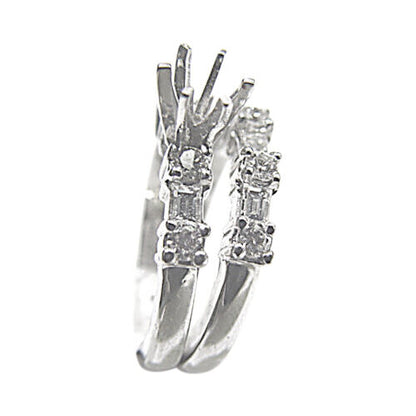 DIAMOND 8 ROUND BR 5 BAGUETTE SHAPE ENGANGEMENT SETTING ENGAGEMENT RING SETTING
