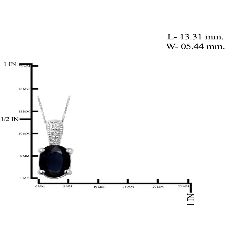 1.07 Carat T.G.W. Sapphire Gemstone and Diamond Accent Pendant