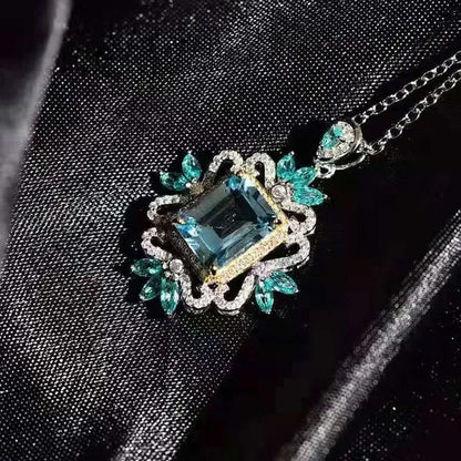 The Jewelry Imitation Natural Topaz Necklace Inlaid with High Carbon Diamond Pen