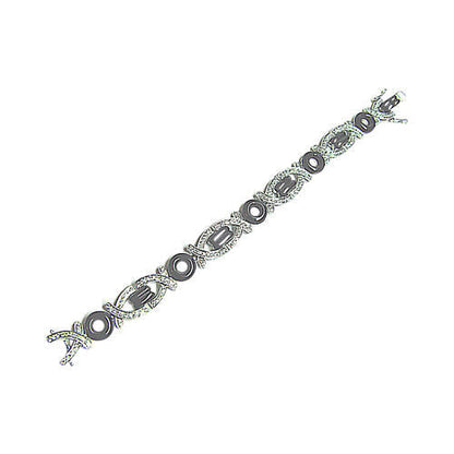 DIAMOND BLACK ENAMUEL BRACELET DIAMOND WHITE ENAMEL BLACK CABOCHON BRACELET
