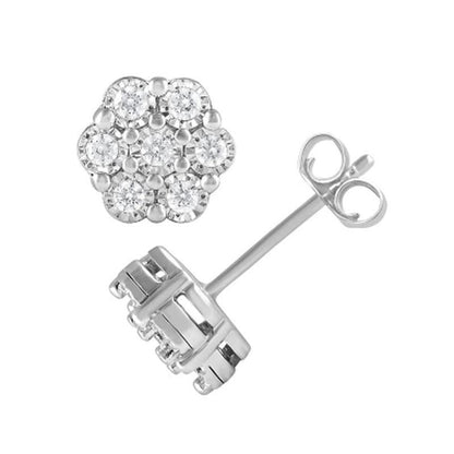 0.50 CT. T.W. Diamond Pendant & Earring Set in 14K White Gold