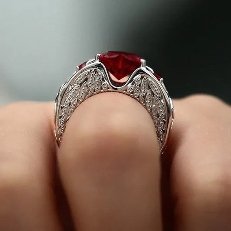 New Exquisite Women'S Fashion Couple'S Ring 925 Sterling Silver Natural Morganit