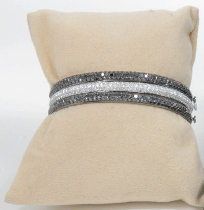 Diamond Black and white bangle three set all included three bangles 18k Wg Bgold