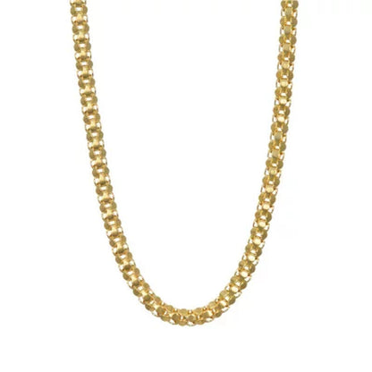 14K Yellow Gold Mirror Cut Popcorn Chain