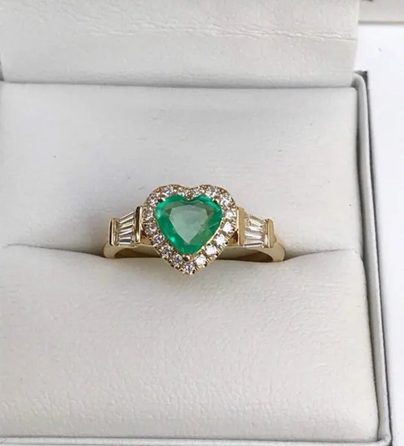 Elegant Noble Woman Fashion Heart Ring Superb Birthstone Princess Proposal Engag