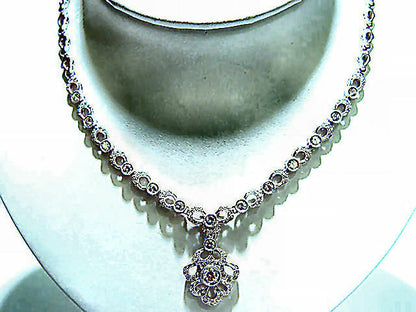 ROUND BRILLIANT DIAMOND NECKLACE 2.40 CT DETACHEABLE PIECE