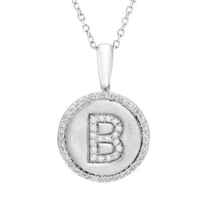Sterling Silver and Diamond Initial Pendant