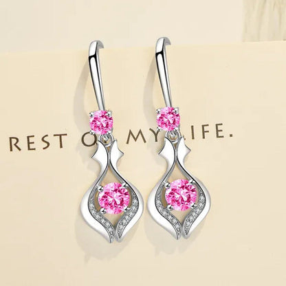 Fashion S925 Silver Earrings Ladies Temperament Earrings Water Drop Long Earring