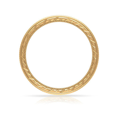 1 CT Created Blue Sapphire Eternity Ring with Milgrain Details, 14K Yellow Gold,