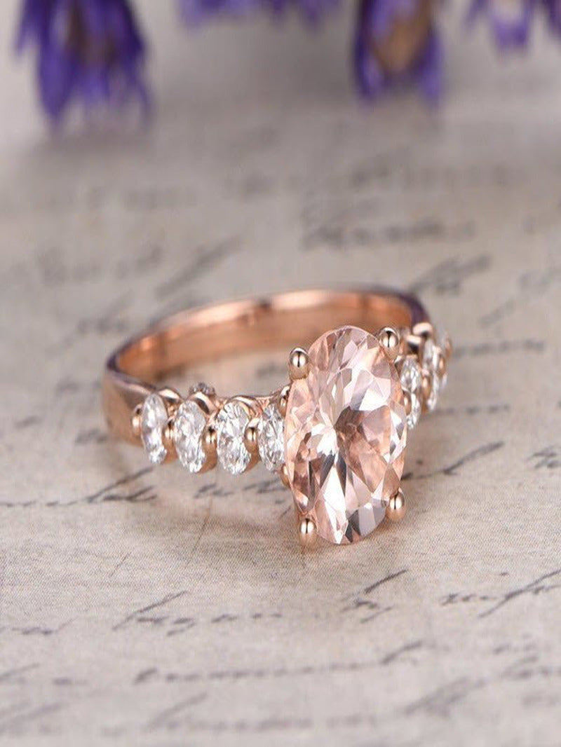 Limited Time Sale: 1.25 Carat Peach Pink Morganite and Diamond Engagement Ring i
