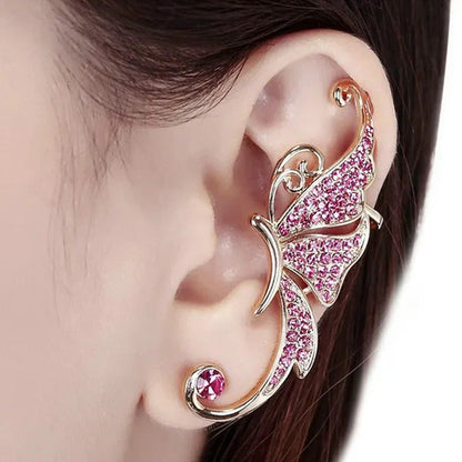 New Fashion Women Ladies Causal Crystal Diamond Clip Ear Cuff Stud Women Punk Wr
