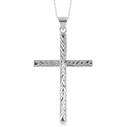 Shop LC Diamond 925 Sterling Silver Cut Cross Pendant Necklace Unique Fashion Wo