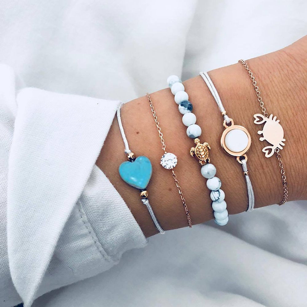 Metal Women'S Bracelet Jewelry Love Retro Wind Cold Turquoise Turtle Creative Br