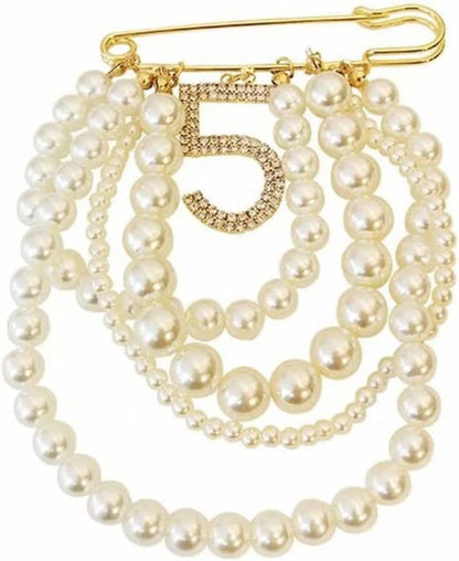 Heavy Industry Pearl Tassel Brooch Fashion Temperament Atmosphere Brooch Vintage