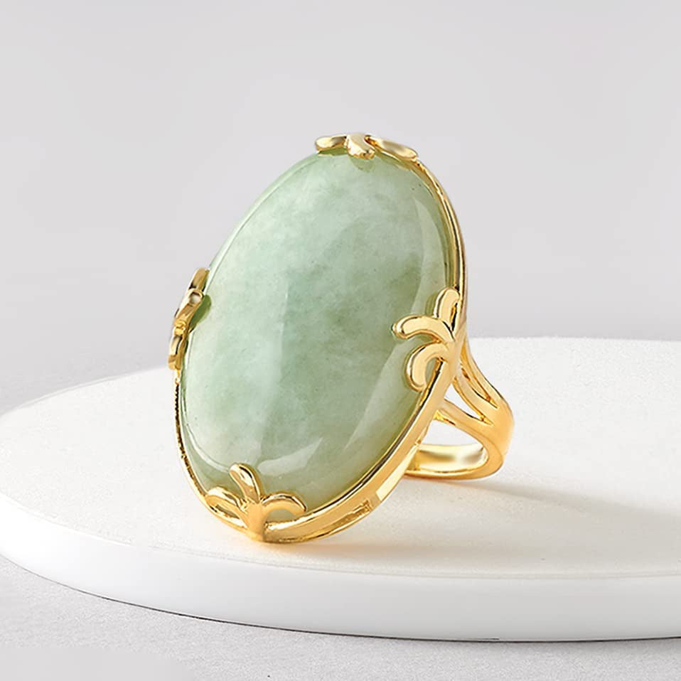 Jade Ring in 18Kt Gold over Sterling