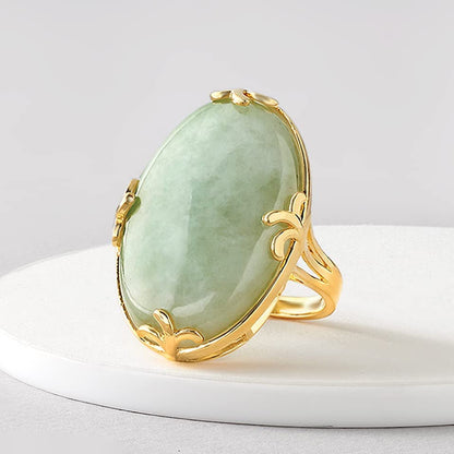 Jade Ring in 18Kt Gold over Sterling