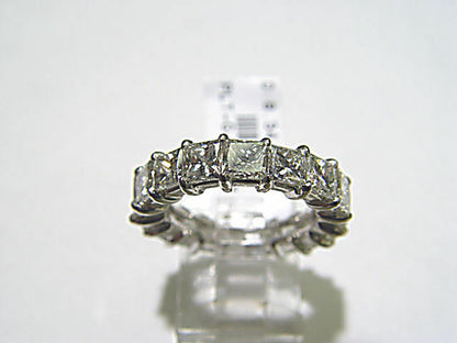 DIAMOND PRINCESS SHAPE 18 STONE ETERNITY SET BAND COMMON PRONG SET EACH DIAMOND