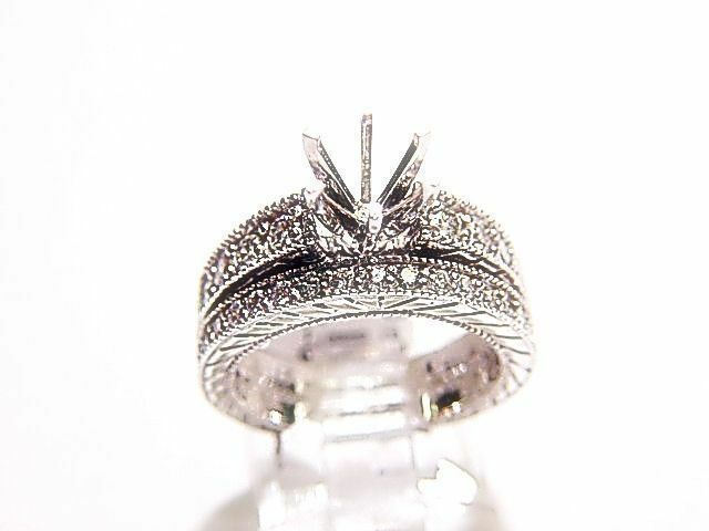 DIAMOND ROUND BRILLIANT ENGAGEMENT 2 PIECE SET 6 PRONG