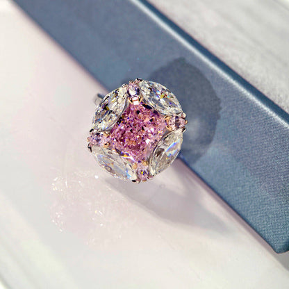 925 Sterling Silver Bubblegum 4 Carat Marquise Ring