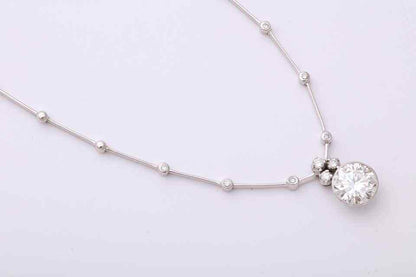 Round Diamond Solitaire Necklace GIA Certified