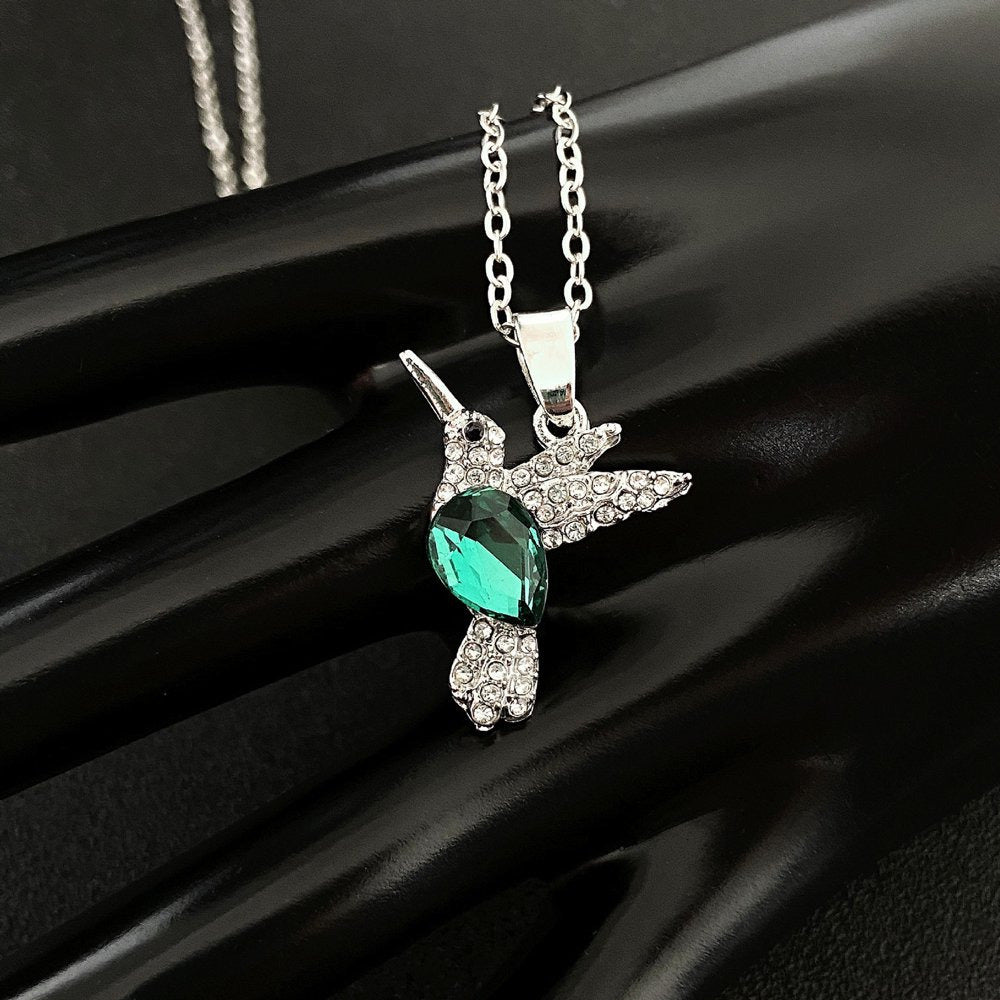 European and Americans Vintage Silver Bird Nature Style Turquoise Bird Necklace