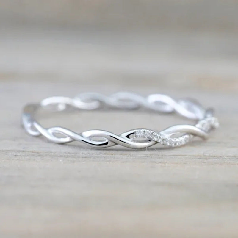 Twisted Shape,Diamond Wedding Band ,FULL Eternity Ring,Engagement Ring,Stacking