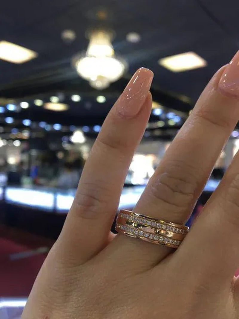 Luxury Fashion Brilliant Natural White Sapphire Gemstone Ring Wedding Band Engag