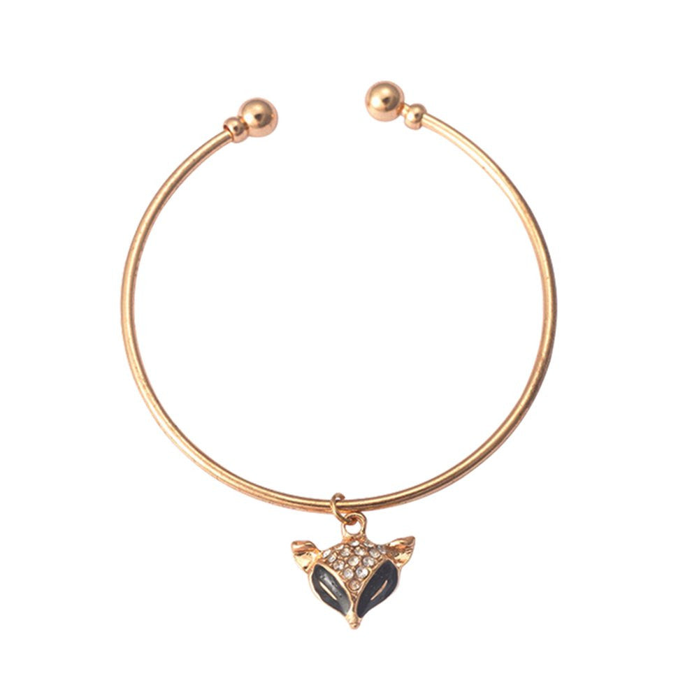 Vintage Rose Gold Bracelet Flash Diamond Opening Adjustable Bracelet for Women J