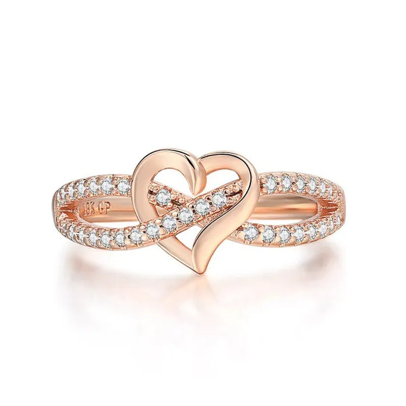 New Infinity Heart Cross Ring Promise Ring Forever Diamond Ring Heart Ring Silve