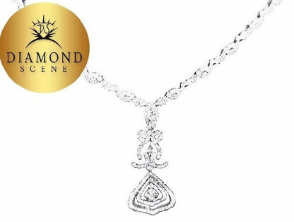 DIAMOND NECKLACE ROUND MARQUISE SHAPE SET ALL AROUND DIAMOND SET NECKLACED