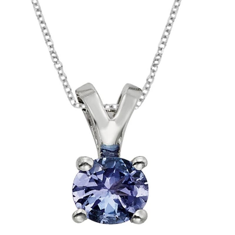 4.5Mm round Tanzanite Pendant in 14K Gold