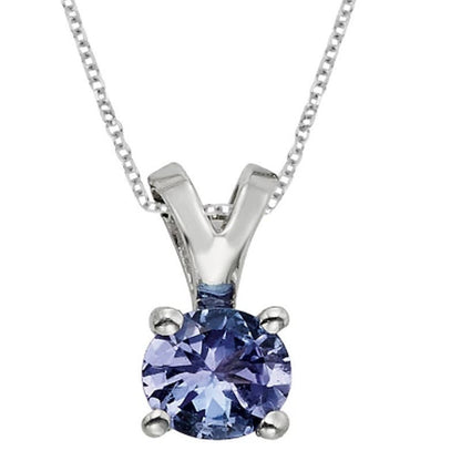 4.5Mm round Tanzanite Pendant in 14K Gold