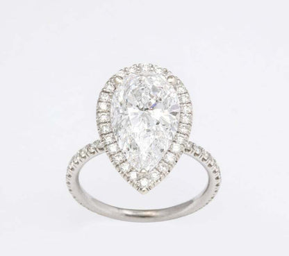 5 Carat D Color Pear Shape Engagement Ring GIA Certified
