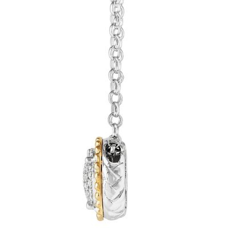 0.20 CT. T.W. Diamond Halo Pendant and Earring Set in Sterling Silver and 14K Ye