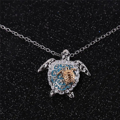 Pendant with Turtle Marine Turtle with Diamond Necklace