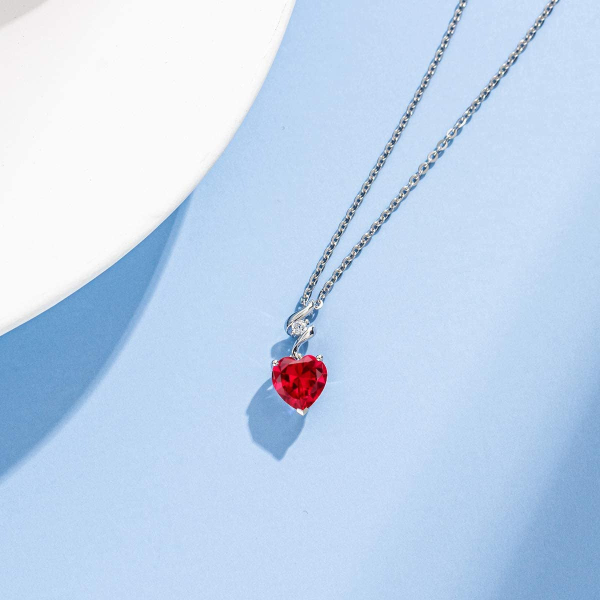 Valentines Day Gifts for Her 14K Solid White Gold Diamond Genuine or Created Gem