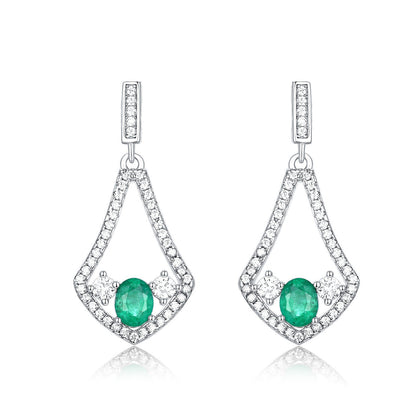 Natural Emerald Earrings for Female Korean Version High Quality Zirconium Earrin