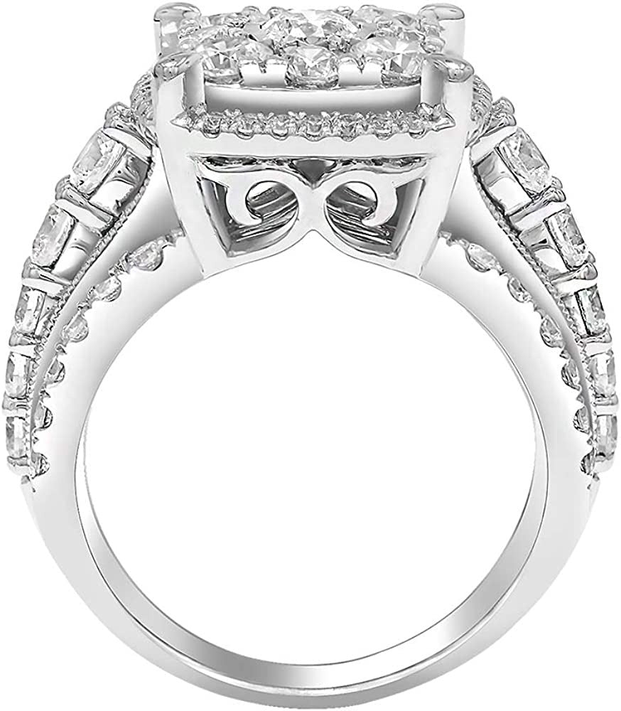 3.00 Ct. Diamond Ring for Women in 10Kt White Gold with round Diamond