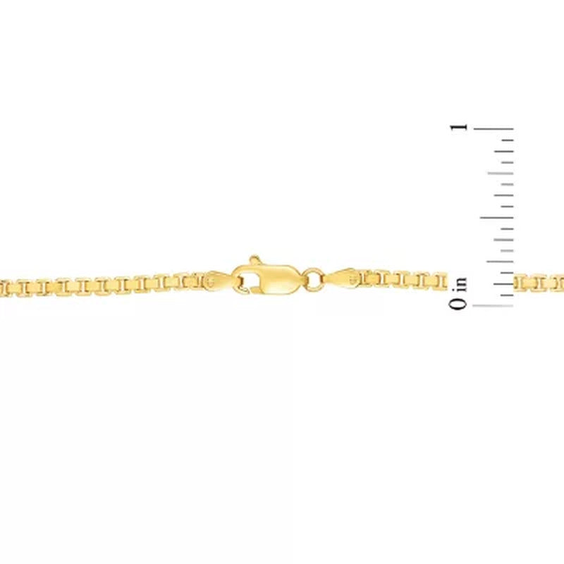 Hollow Box Link Necklace 24, 2.5Mm in 14K Yellow Gold