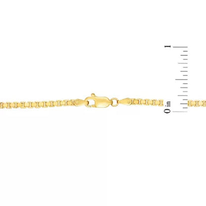 Hollow Box Link Necklace 24, 2.5Mm in 14K Yellow Gold