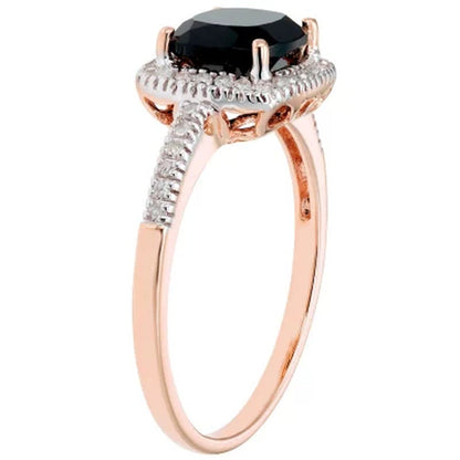 Onyx and 0.18 CT. T.W. Diamond Ring in 14K Gold