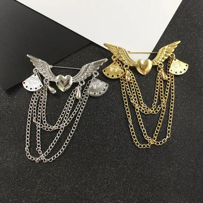 New Brooch Retro Tassel Inlaid Diamond Collar Pin Alloy Pin