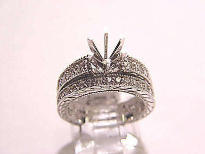 DIAMOND ROUND BRILLIANT ENGAGEMENT 2 PIECE SET 6 PRONG