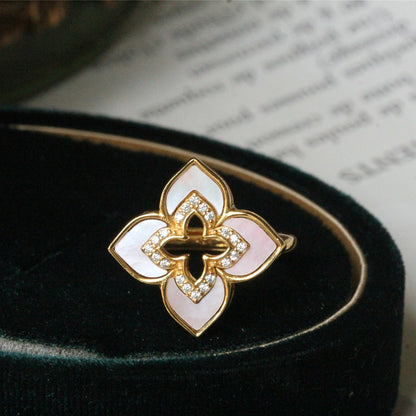 925 Sterling Silver Gilded Classic Four-Leaf Clover Earrings