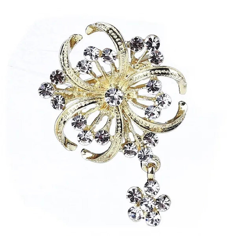 Awesome Women Dress Decor Bridal Bouquet Crystal Stone Brooch Pin Brooches Flowe